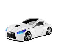 Usbkingdom Cool Sport Car a forma di mouse ottico wireless 2,4 GHz con ricevitore USB per PC Laptop Computer 1600DPI 3 pulsanti bianco