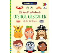 Usborne Minis - Sticker-Kreativbuch: Lustige Gesichter: Mini-Stickerbuch mit über 120 Stickern - ab 5 Jahren