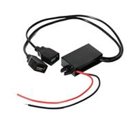 Uscita di alimentazione tensione step down da 12V a 5V 3A 15W Convertitore di alimentazione for auto DC-DC Adattatore micro mini USB con protezione inversa(Dual Square USB)