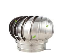uscita di parete circolare in acciaio inossidabile Canna Fumaria da Tetto con Rotazione Automatica for Flusso Vento/Aria, Ventilatore a Nessun Consumo, for Comignoli di Edifici Residenziali(20cm)