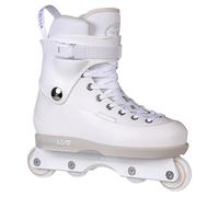 USD Sway Chess White Stunt Skates - Pattini in linea aggressivi Hardboot, Kizer Fluid IV UFS, 60 mm, 88 A, cuscinetti a sfera ABEC 9, bianco/grigio per Street & Park (44-45)