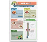 USDA Safe Minimum Temperatures Poster Food Guide and Danger Zone Chart for Preventing Foodborne Illness Kitchen Wall Art(Unframed,16x24inch(40x60cm))