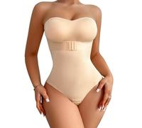 USEASY Shapewear Body Controllo Pancia Reggiseno Senza Spalline Shapewear per Le Donne Senza Spalline Faja Body Shaper Perizoma Light Shapewear, Beige, Medium