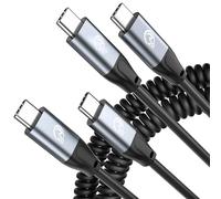 UseBean Cavo dati USB C a USB C, 100 W, 1 m, 2 pezzi, coiled 4K Video USBC 3.2 Gen2 x 2 20 Gbps, tipo C PD, cavo di ricarica rapida, per iPhone 16 15, MacBook Pro, Galaxy S25, iPad Pro/Mini