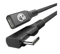 UseBean Cavo Prolunga USB 4 240W 0.3M, Cavo Angolo Retto Thunderbolt 4 & USB C Maschio a Femmina, Tipo C Ricarica Rapida PD 3.1 40Gbps 8K@60Hz video, per Macbook Pro,Galaxy S24 S23