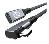UseBean Cavo Prolunga USB 4 240W 0.6M, Cavo Angolo Retto Thunderbolt 4 & USB C Maschio a Femmina, Tipo C Ricarica Rapida PD 3.1 40Gbps 8K@60Hz video, per Macbook Pro,Galaxy S24 S23