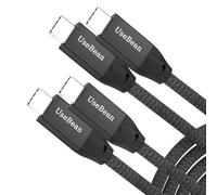 UseBean Cavo USB C a USB C 100W 2M (2 Pezzi), USB 3.2 Gen 2X2 20Gbps Trasferimento Dati USB Tipo C PD Ricarica Rapida Cavo in Nylon,Cavi per Monitor Video 4K per MacBook M3, iPad Pro, Galaxy S24