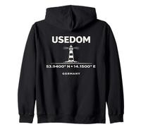 Usedom Germania Faro Coordinate Mar Baltico Felpa con Cappuccio