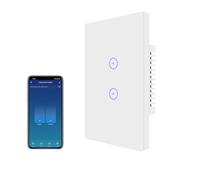 UseeLink Interruttore luce intelligente, interruttore luce WiFi, interruttore a parete intelligente touch, interruttore luce pannello touch, compatibile con Alexa/Google, richiede filo neutro (2 Gang)