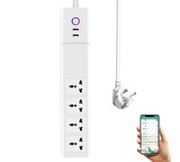 Useelink Smart Plug Power Strip, protezione da surge con 4 uscite intelligenti controllate individualmente e 2 porte USB, controllo individuale, funziona con Alexa e Google Home, bianco