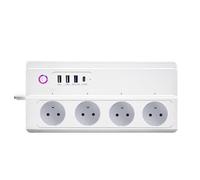 UseeLink WiFi Smart Power Strip, protezione da sovratensione, presa di tipo C, 20 W, porta di ricarica 3 USB-A 220 V, 16 A, 3500 W, interruttore singolo non richiesto, compatibile con Alexa Google