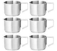 usefulbeauty 6 Pezzi Tazza - 128ml Tazze Da Caffè A Doppia Parete Isotermica - Tazza Da Caffè Doppia Parete Tazza Da Bere In Metallo Impilabili | Per Campeggio Esterno Partito