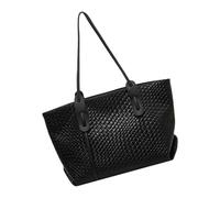 usefulbeauty Borsa tote tessuta, borsa da spiaggia tessuta - Borsa a spalla a mano di fascia alta,Sospetto sotto le braccia di grande capacità, borsa Hobo di, borse da lavoro tessute, Nero, Se