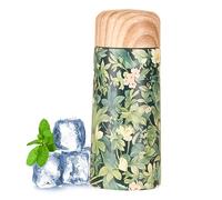 usefulbeauty Bottiglia isotermica, tazza in acciaio inox con tappo a motivo legno, tazza da viaggio anti-perdite, per sport, escursionismo, picnic, bicicletta e scuola
