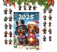 usefulbeauty Calendario Del Conteggio Del Cane | 2025 Cane 24 Giorni Calendari Decorazioni Di Natale | Ciondoli 2D | Per Adulti Adolescenti Alberi Di Dicembre Festa Porta Finestra