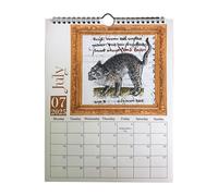 usefulbeauty Calendario divertente del gatto 2025,calendario divertente del gatto medievale - Calendario da parete da appendere di 12 mesi con strane immagini di gatti, calendario per animali