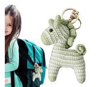 usefulbeauty Chammes chiave di cavallo da donna, ciondolo a forma di cavallo, ciondolo a forma di cavallo, decorazione a mano, ciondolo a forma di pony alla moda all'uncinetto, accessorio per festival