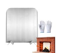 usefulbeauty Controsoffitto del camino,Metallo robusto - Contrfocolare in acciaio inossidabile con riflettore di calore,Caffè Appartamento Soggiorno Camera degli ospiti Ufficio Residenza