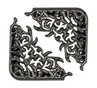 usefulbeauty Copertina angolare per album di ritagli, copertina angolare per libro d'angolo, bordo di protezione angolare cavo, 2 pezzi, angolo per cartella per appunti triangolare cavo, Pistola nera