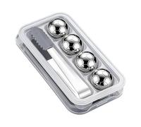usefulbeauty Cubetti Ghiaccio Metallo Riutilizzabili | 4 Pezzi Riutilizzabili Ricongelabili Rotondi A Forma Di Pallone Da Calcio In Metallo,Pietre Refrigeranti Acciaio Per Bevande,per Feste Bar Festa