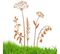 usefulbeauty Fiori metallici per esterni | Decorazione rustica da giardino in 5 pezzi,Accessorio elegante per portico vialetto fattoria casa e giardino con presentazione versatile