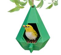 usefulbeauty Mangiatoia per uccelli - Habitat a forma di goccia per colibrì - Distributore di cibo con supporto e gabbia | per animali da compagnia casa balcone cortile giardino patio interno