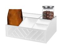 usefulbeauty Organizzatore per bar da caffè | Porta capsule in legno per bancone | Scatola portaoggetti multifunzione con scomparti forniture da cucina per la casa