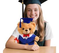 usefulbeauty Orso di fine anno 2025, orso di peluche da 25 cm, con mantello, regalo festivo per l'inizio della scuola, università, per bambini e ragazze