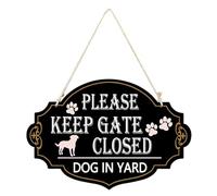 usefulbeauty Pannelli per cani da cortile, pannelli per porte di recinzione, pannello attenzione ai cani resistente alle intemperie, 13 x 9 pollici, Chiudi il cane della porta sulla proprietà, per