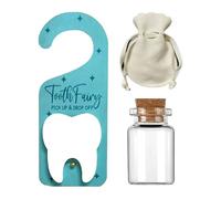 usefulbeauty Porta per denti da bambino, sospesa in legno, porta con borsa per recuperare i denti, decorazioni per la maniglia, portaoggetti per denti da latte, ragazzi e ragazze, casa e asilo