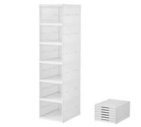 usefulbeauty Porta scarpe da ingresso - Armadietto da ginnastica impilabile con vasca, scatola di immagazzinaggio trasparente pieghevole e impilabile per ingresso, scarpe sportive, casa, stivali