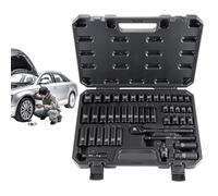 usefulbeauty Set di chiavi inglesi a cricchetto | Assortimento di bussole metriche,Utensili di riparazione auto multifunzione con meccanismo a sgancio rapido per il montaggio di mobili, impianti
