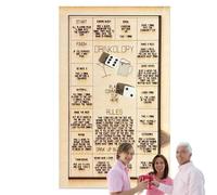 usefulbeauty Set di dadi da bar per bere, vassoio per dadi da bere, set di bevande sfide con dadi in legno, divertente vassoio per gioco di dadi con 2 dadi per adulti, fidanzato, amici