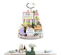 usefulbeauty Set di decorazioni per vassoio a più livelli, decorazione per vassoio multilivello di primavera | 12 x decorazione per vassoio rustico da tavolo,decorazione per vassoio multilivello in