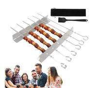 usefulbeauty Supporto per kebab in acciaio inox per griglia, spiedini per supporto per kebab riutilizzabile da cucina, accessori per grigliate portatili per la raccolta di
