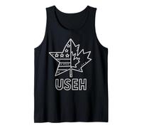 USEH Funny USA flag Canada flag Half Canadian American Canotta