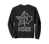USEH Funny USA flag Canada flag Half Canadian American Felpa