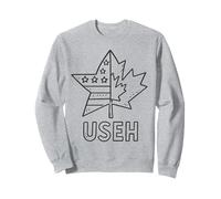 USEH Funny USA flag Canada flag Half Canadian American Felpa