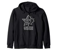 USEH Funny USA flag Canada flag Half Canadian American Felpa con Cappuccio
