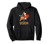 USEH Funny USA flag Canada flag Half Canadian American Felpa con Cappuccio
