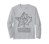 USEH Funny USA flag Canada flag Half Canadian American Maglia a Manica