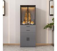 USFJATI Altare Del Santuario Con Cassetto Portaoggetti,Scaffale Sacro,Cinese Fengshui Statua Vetrina,Tavolo Da Meditazione Per Altare,Offerte Per Preghiere Divinazione E Culto