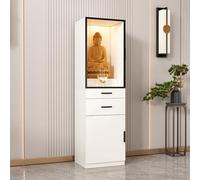 USFJATI Altare Del Santuario Con Cassetto Portaoggetti,Scaffale Sacro,Cinese Fengshui Statua Vetrina,Tavolo Da Meditazione Per Altare,Offerte Per Preghiere Divinazione E Culto