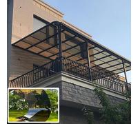USFJATI Solido Lastre di Copertura in Policarbonato,Durevole Trasparente PC Pannello,Protezione UV,Serra Pannelli di Ricambio,Facile Tagliare,per Garage,Gazebo(Brown,3.3x9.8ft/100x300cm)