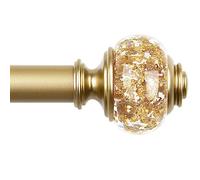 USFOOK, aste per tende telescopiche da 2,2 cm, per finestre da 122 cm a 214 cm, estensibili da 81 cm a 218 cm, con giunzioni e terminali brillanti decorativi, oro
