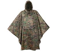 USGI Industries, Poncho antipioggia mimetico antistrappo multiuso stile militare, taglia unica