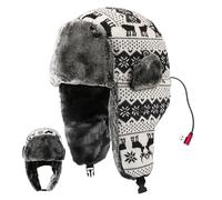Ushanka - Cappello riscaldante, con presa USB, a tre impostazioni, resistente al vento, con presa USB, per pendolari, ciclismo, passeggiate, pesca, donne, adulti, adolescenti, Fiori di Natale