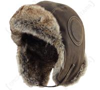 Ushanka in pelle da pilota da aviatore - Berretto da aviatore dell'esercito