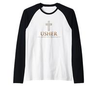 Usher Uniforme Camicia per Cristiani Chiesa Regalo Uomo e Donna Maglia con Maniche Raglan