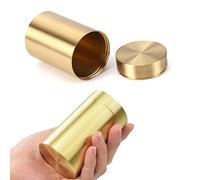 Ushinelit Barattolo per tè in ottone, piccolo contenitore portatile per tè, caffè e noci (piccole dimensioni 4,5 x 7,5 cm)